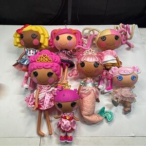 Lalaloopsy Lot 7 Dolls Waffle Breeze Sew Royal Starlight Mermaid Berry Jam